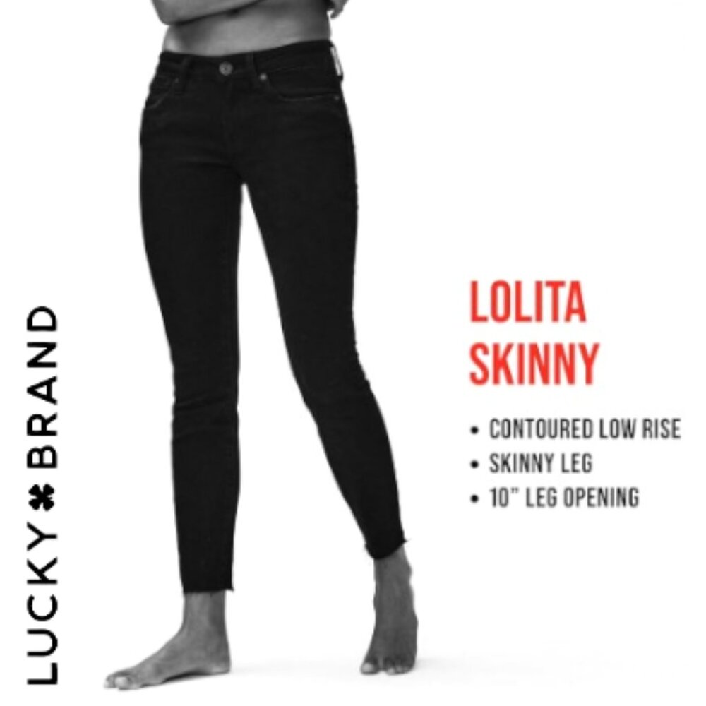 Lucky Brand 6 Lolita 28 Waist Skinny Jeans Black Wash